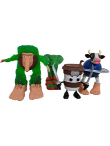 Set de figuras Tralalero Tralala 4 piezas de 10cm Capuchino Asenino Prr Prr Patapum Vaca Saturn Saturnina Lirili Larila colección exclusiva decorativa infantil regalo detalles creativos - Multicolor - Ver 3