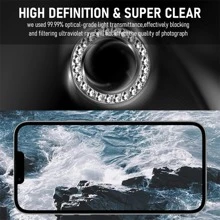 1 Set For IPhone 11 12 13 14 15 16 Pro Max Bling Camera Lens Cover Protector, Bling Diamond & Bling Glitter Metal Ring 9H Tempered HD Glass Camera Cover Protector Film