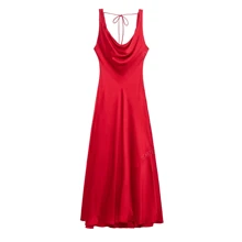 Nouvelle arrivée d'été DEEKA Robe de soirée longue en satin sexy à la mode pour femmes, convient pour les banquets