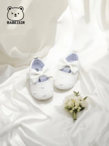 RABEISIR 婴儿学步鞋，刺绣爱心装饰，蝴蝶结玛丽珍鞋，适合公主，多色，休闲和派对，所有季节