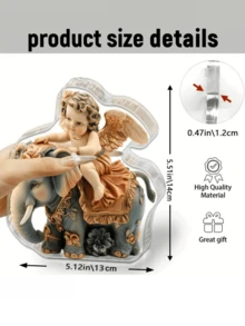 تمثال فيل ملائكي - ديكور منزلي أكريليك خيالي هدية زفاف ، مثالي لمناسبات خاصة، لوحة مكتب ، تصميم داخلي ، لوحة تذكارية