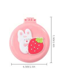 2件（款式随机）可爱卡通迷你折叠气垫梳带镜子，便携