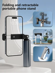 Excelente soporte plegable y retráctil para teléfono portátil, con múltiples ángulos y rotación, Mini y ligero, Accesorio de soporte para teléfono móvil adecuado para viajes y hogar, compatible con iPhone y Android, regalo ideal para cumpleaños, familia y amigos