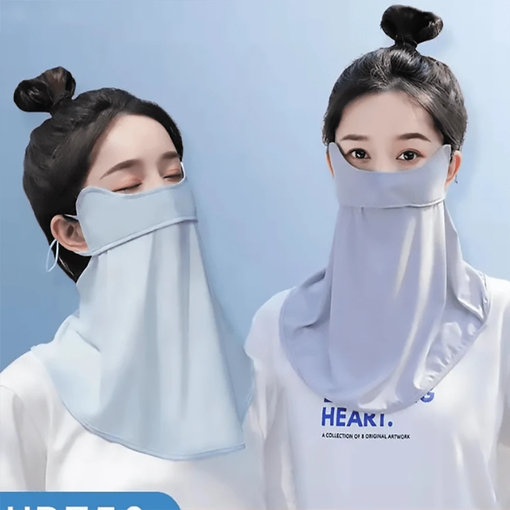 1 pieza Máscara facial larga de protección solar para el verano, máscara protectora del cuello contra los rayos UV para ciclismo - Multicolor - Ver 1