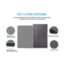 1 pièce de tapis à litière pour chat à double couche, tapis de nettoyage antidérapant pour animaux de compagnie pour ramasser la litière, tapis de boîte à litière pour chien/chat imperméable, tapis à litière pour chat facile à nettoyer, tapis antidérapant pour animaux de compagnie convenant aux chats et aux chiens, tapis anti-éclaboussures à double couche