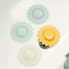4 pezzi di filtro a spinta per il lavandino a forma di fiore, 1 pezzo di filtro a spinta per il lavandino a forma di fiore, copertura dello scarico del lavandino a forma di fiore, filtro per capelli e tappo dello scarico, tappo dello scarico deodorante, scarico a forma di girasole con funzione deodorante, adatto per vasca da bagno, lavandino, cucina, accessori per il bagno