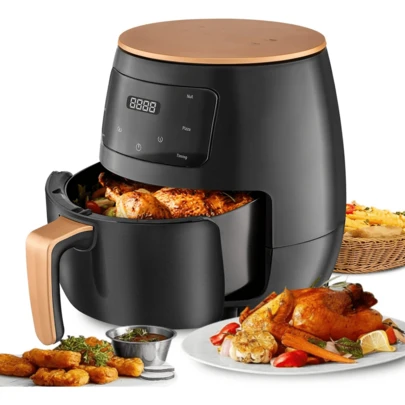 freidora de aire digital , 8 programas automáticos,6L 2400W Display Digital,Ventana transparente,Reserva con un clic,Pantalla Tactil,Antiadherente,para freír,asary hornear