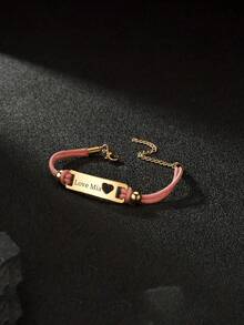 1 pieza/Personalizable Colgante en forma de corazón y luna con nombre de niños y fecha, pulsera con letra hueca personalizable, el mejor regalo personalizado para de bebé, vuelta al colegio, ideas de regalo de invierno para niño o niña, Día de San Valentín - Dorado - Ver 4