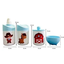 Kit Higiene Baby Cowboy Menino c/bandeja nuvem crua