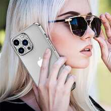 1 Set Compatible With IPhone 11 12 13 14 15 16 Pro Max Bling Camera Lens Cover Protector, Bling Diamond & Bling Glitter Metal Ring 9H Tempered HD Glass Camera Cover Protector Film - Silver - View 4