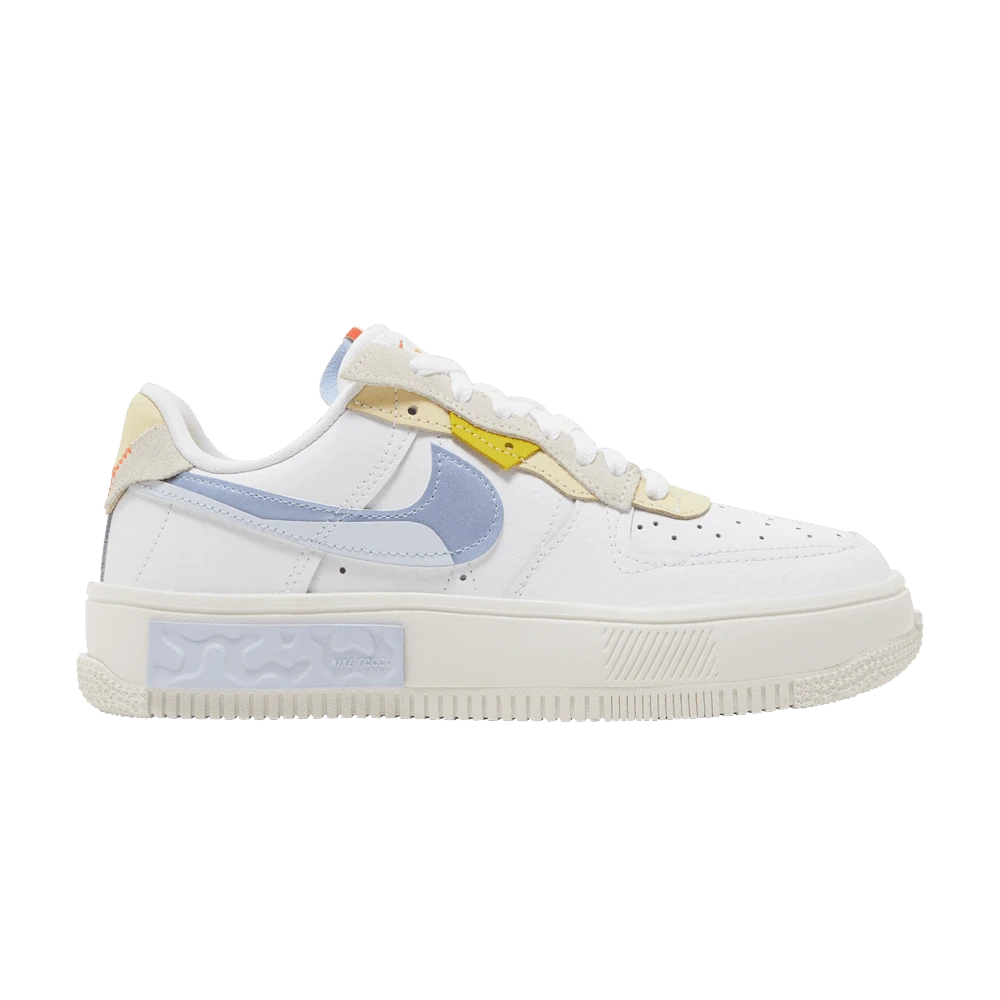 Nike Womens Air Force 1 Fontanka 'Set To Rise' (Women's Sizes) White/Phantom/Lemon Drop/Light Marine DV2175-100 Summer New - White - View 1