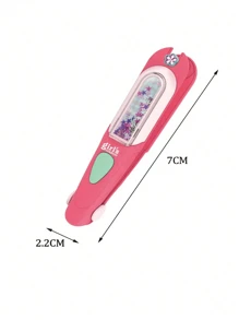Girls' Sparkling Gem Hair Stamper Kit – Reusable Diamond-Like Embellishments, Vibrant Pink Plastic Hair Styling Tools With Stars, Hearts, And Circles For Creative Hairstyles