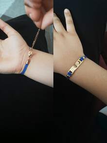 1 pieza/Personalizable Colgante en forma de corazón y luna con nombre de niños y fecha, pulsera con letra hueca personalizable, el mejor regalo personalizado para de bebé, vuelta al colegio, ideas de regalo de invierno para niño o niña, Día de San Valentín - Dorado - Ver 3