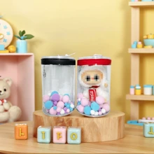 1 Pack Protective Case For LABUBU, Portable Figures Storage Bag With Bell Buckle, Clear Doll Hanging Box, School Supplies,Back To School