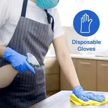 1 Box Disposable Nitrile Gloves, Blue Color, Durable Household Cleaning Gloves For Kitchen, Bathroom, Cleaning, Food Handling, Tattoo, Beauty, Hair Dye, Pets, Salon, Cleaning Supplies, Home Tools