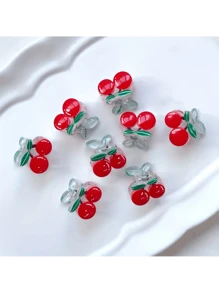 10 Stück Neue Bonbon-Farbe Mini Clips, Cartoon Kinder süße kleine Haarspangen, Princess Pony Haarklammern, Kirsche Mode Haraccessoires, Elegante Haarklammern