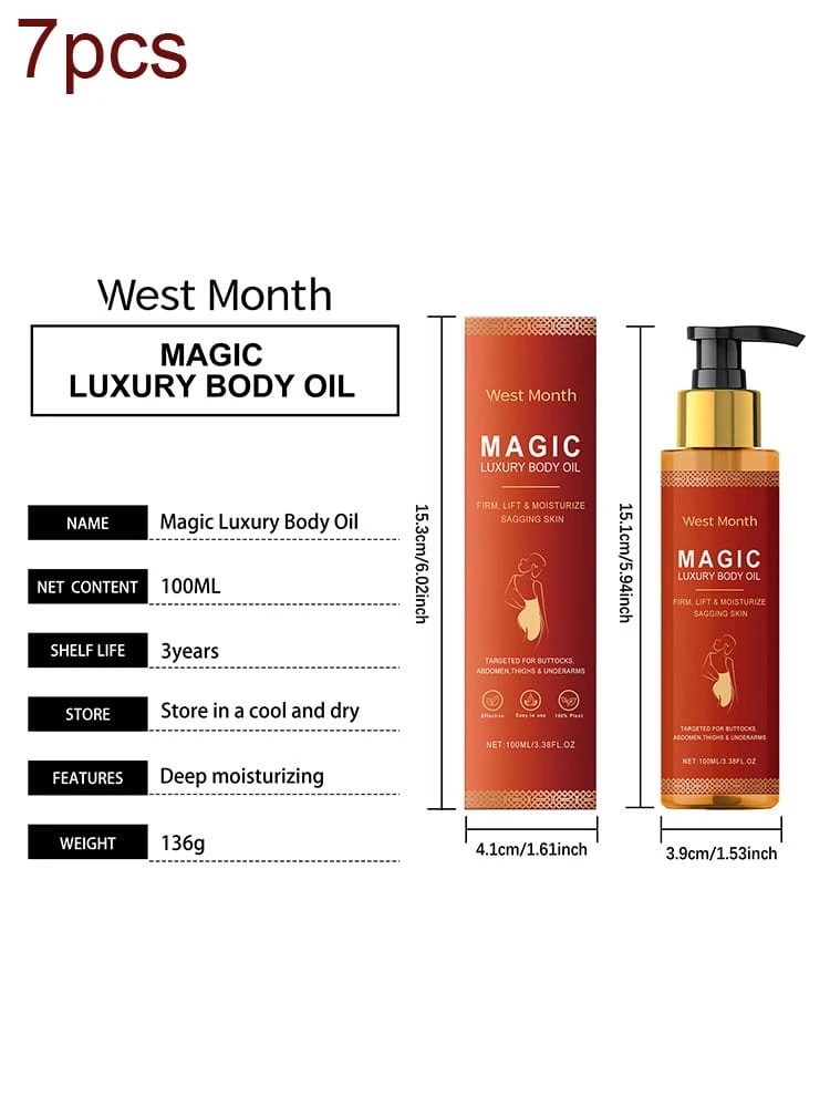WEST MONTH Magic Luxury Body Oil Winter Skincare And Moisturizing, Soft And Firm Skin, Daily Care, Nourishing And Moisturizing - 7pcs_Yellow - View 1