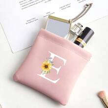 Personalized Gift Initial Digital Bag Mini Beauty Bag, Automatic Closing Storage Bag, Waterproof Makeup Bag, Carry On Key, Lipstick, Data Cable Storage, Travel Carry On And Storage Of Things, Letters A-Z, A Total Of 26 Letters To Choose From, Gifts For Family And Friends, Small Gift Storage, Annual Party Gift Bag Makeup Bags Makeup Organizer Make Up Organizer Makeup Storage Makeup Pouch Make Up Pouch