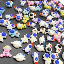 10/20/30/50pcs Random Mini Space Rocket Astronaut Planet Series Embellishments Resin Flat Back For DIY Crafting, Scrapbooking, Hair Accessories, Phone Cases, Keychains & Charms For DIY Jewelry Making Accessories Materials