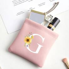 Personalized Gift Initial Digital Bag Mini Beauty Bag, Automatic Closing Storage Bag, Waterproof Makeup Bag, Carry On Key, Lipstick, Data Cable Storage, Travel Carry On And Storage Of Things, Letters A-Z, A Total Of 26 Letters To Choose From, Gifts For Family And Friends, Small Gift Storage, Annual Party Gift Bag Makeup Bags Makeup Organizer Make Up Organizer Makeup Storage Makeup Pouch Make Up Pouch