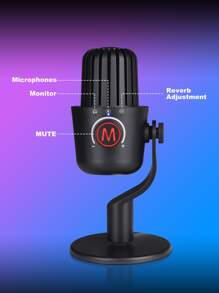 Microphone à condensateur USB, clairement cardioïde, améliore la diffusion en continu, le podcasting et les enregistrements - Qualité sonore cristalline via connexion de type C, plug and play, microphone USB de jeu pour téléphone/PC/ordinateur portable, avec sourdine rapide, voyants lumineux RVB