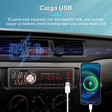 Estéreo para Coche Bluetooth Mp3 Manos Libres Radio Aux Fm Sd USB, Reproductor de Música MP3 Manos Libres Bluetooth Compatible con Todos los Smartphones - Negro - Ver 2