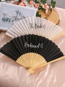 5 Stücke/1 Stück weiße rosa Seiden Faltfächer, "Braut und Brautjungfer" schwarz-weiß bedruckter Fächer, perfektes Accessoire für Junggesellinnenabschied, Hochzeit Bridal-Shower Dekoration, Bambus Handventilator für Braut und Brautjungfer, Hochzeitsgeschenk, Brautpartyzubehör, Fotorequisiten, Geschenk für Brautjungfern, ideal für Party und Veranstaltungen, großartiger Frühlings- und Sommer-Accessoire