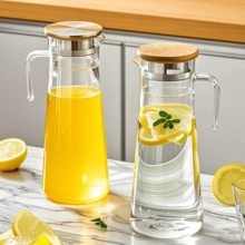 1个果汁壶亚克力冷水壶，高耐谷物茶壶，冷水壶，商用饮料 - 無色 - 查看 4