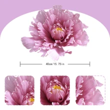 2PCS Artificial Large Peony Flower 15.7in Fake Flower Wedding Background Arch Decoration Garden Party Shopping Mall Window Display Studio Props - Dusty Pink - View 5