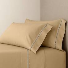 Pillowcase Percale 400 Thread Count Pillowcase With Stick Stitch 70x50cm Assorted Colors | Soft Touch - Khaki - View 1
