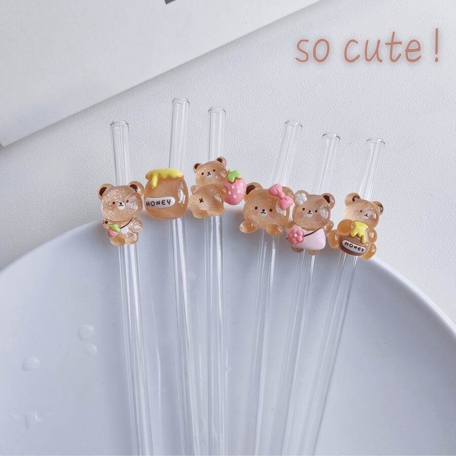 A Variety Of Elements To Choose From, Heat-Resistant, Anti-Scalding, Anti-Drop, Reusable Glass Straw, Accessory Juice Straw, Cup Curved Straw, Easy To Clean, Easy To Store, Beautifully Packaged As The First Choice Of Souvenir
