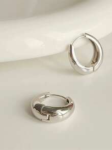 2只装925纯银圆形耳环，女士简约银耳环，精美珠宝，奢华品牌礼品