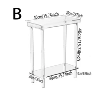 1 Set Acrylic Narrow Edge Table, Suitable For Small Spaces - Slim Magazine Rack Side Table - Thin Bedside Table For Living Room, Bedroom, Hallway