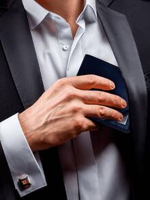 Brown Short Wallet For Men, Multi-Card Slot Purse, Simple And Modern, Youthful, - Blue - View 4