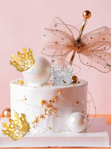 A Mini Crown-Shaped Cake Decoration, Pearl Crown Cake Decoration, Suitable For Birthday Cake Decoration, Flower Arrangement, Birthday Parties, Wedding Parties, And Christmas Decoration