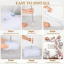 Set arco di palloncini versatile da 2,5 m/8,2 ft, supporto asimmetrico pieghevile, kit per arco di palloncini, colonna di palloncini a forma libera, arco di palloncini verticale indipendente, per matrimoni, compleanni, Ognissanti, Natale, decorazioni con palloncini, Capodanno