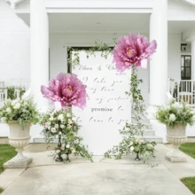 2PCS Artificial Large Peony Flower 15.7in Fake Flower Wedding Background Arch Decoration Garden Party Shopping Mall Window Display Studio Props - Dusty Pink - View 6