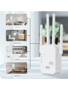 1200/300Mbps WLAN Signal Repeater und Extender - Verstärker zur Verbesserung der Netzwerkreichweite, kompatibel mit führenden Marken, US-Stecker, EU-Stecker, 110V-240V, Netzwerksignal Verstärker | Moderner kabelloser Repeater | Strapazierfähiges weißes Gehäuse
