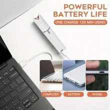 Máy tẩy lông mặt mini dành cho nữ, máy cạo râu cầm tay, máy tỉa lông vùng bikini, thích hợp cho môi, cằm, nách, lông tơ, ngón tay, cổ, má, sạc USB (Vàng và Trắng) - Nhiều màu - Xem 11