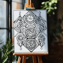 25 Pages Premium Thick Coloring Book With Rich Illustrations, Creative Geometric Design, Fun And Playful, Decompressing, Art Sketchbook With Single-Sided Illustrations, Suitable For Adults And Teenagers, Suitable For Relaxation And Creativity, Ideal Gift For Easter, Mother's Day, Halloween, Thanksgiving, Christmas And Other Holiday Parties,Back To School,School Supplies