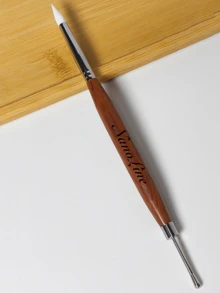 1pc Multi-Style Sandalwood Japanese Engraved Nail Art Brushes, Japanese Style Nail Glue Scraper, Stamping Painting Dotting Silicone Linework Nail Tools