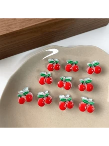 10 Stück Neue Bonbon-Farbe Mini Clips, Cartoon Kinder süße kleine Haarspangen, Princess Pony Haarklammern, Kirsche Mode Haraccessoires, Elegante Haarklammern