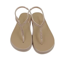 Huarache Sandalia  mujer  con brillos Cómoda Segura moda - Beis - Ver 5