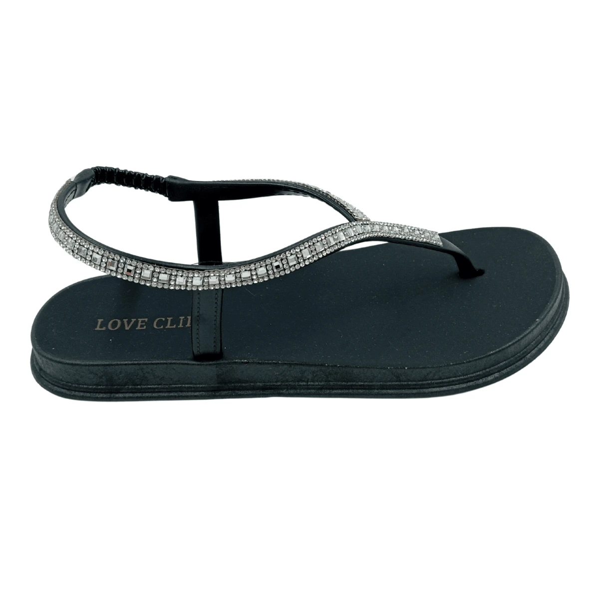Huarache Sandalia mujer con brillos Cómoda Segura moda - Negro - Ver 1
