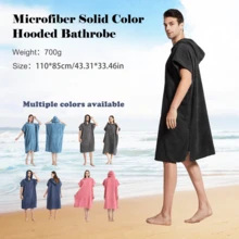 MUTAO 1 Pieza Bata De Baño Ultrasuave De Fibra De Secado Rápido En Color Sólido, Capa Absorbente Portátil Con Lazo Simple Para Prevenir Exposiciones Adecuada Para Bucear, Nadar, Playas Y Actividades Al Aire Libre - Rosa de la cáscara - Ver 2