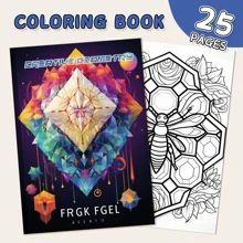 25 Pages Premium Thick Coloring Book With Rich Illustrations, Creative Geometric Design, Fun And Playful, Decompressing, Art Sketchbook With Single-Sided Illustrations, Suitable For Adults And Teenagers, Suitable For Relaxation And Creativity, Ideal Gift For Easter, Mother's Day, Halloween, Thanksgiving, Christmas And Other Holiday Parties,Back To School,School Supplies
