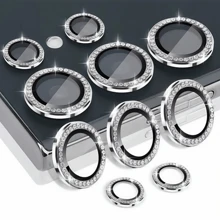 1 Set Ultra-Protective 9D Diamond Lens Protector With Ring Cover Film & Tempered Glass Camera Protection Compatible With Samsung Galaxy S25Edge/S24FE/S25Ultra/S25Plus/A16/A26/A36/A56/A55/A15/A35/A25/A05/A05S/A24/A34/A14/A54/S24Ultra/S24/S24Plus/S22Ultra/S23Ultra/S23Plus/S23 And Compatible With IPhone 16ProMax/16/16Pro/16plus/15ProMax/15/14/13/12/11Pro - Scratch-Resistant Gift For Birthday, Family, Friends Sparkling Crystal, Lens Protector, Phone Accessories