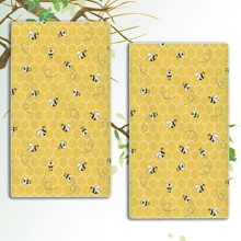 2 pièces/set Serviettes de cuisine à motif abeille jaune d'été, chiffons de vaisselle décoratifs saisonniers pour la maison, retour à l'école