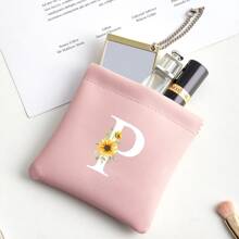 Personalized Gift Initial Digital Bag Mini Beauty Bag, Automatic Closing Storage Bag, Waterproof Makeup Bag, Carry On Key, Lipstick, Data Cable Storage, Travel Carry On And Storage Of Things, Letters A-Z, A Total Of 26 Letters To Choose From, Gifts For Family And Friends, Small Gift Storage, Annual Party Gift Bag Makeup Bags Makeup Organizer Make Up Organizer Makeup Storage Makeup Pouch Make Up Pouch