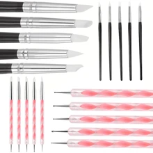 5/10 Piece DIY Soft Ceramic Clay Carving Tool Set - Multi Functional Cake Oil Carving Rubber Craft Brush Polymer Modeling Tool Set, Polymer Modeling Clay Carving Tool, Pointillist, Silicone Tip, Spherical Touchpen, Ceramic Clay Indenting Tool Set, Suitable For Creative Craft Projects